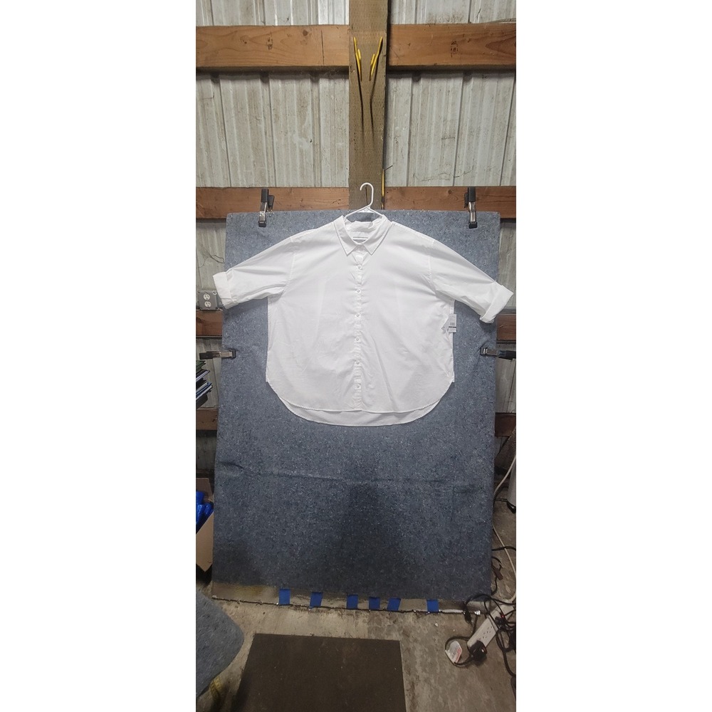 Gloria Vanderbilt Women's Amanda White 3/4Sleeve Overshirt Collar 4X